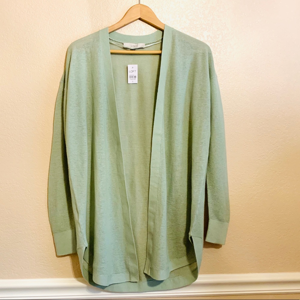 LOFT Long Open Front Light Weight Cardigan NWT